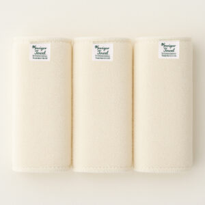 Invigor White Washcloth 3-Pack made with bamboo viscose and satin crepe layers